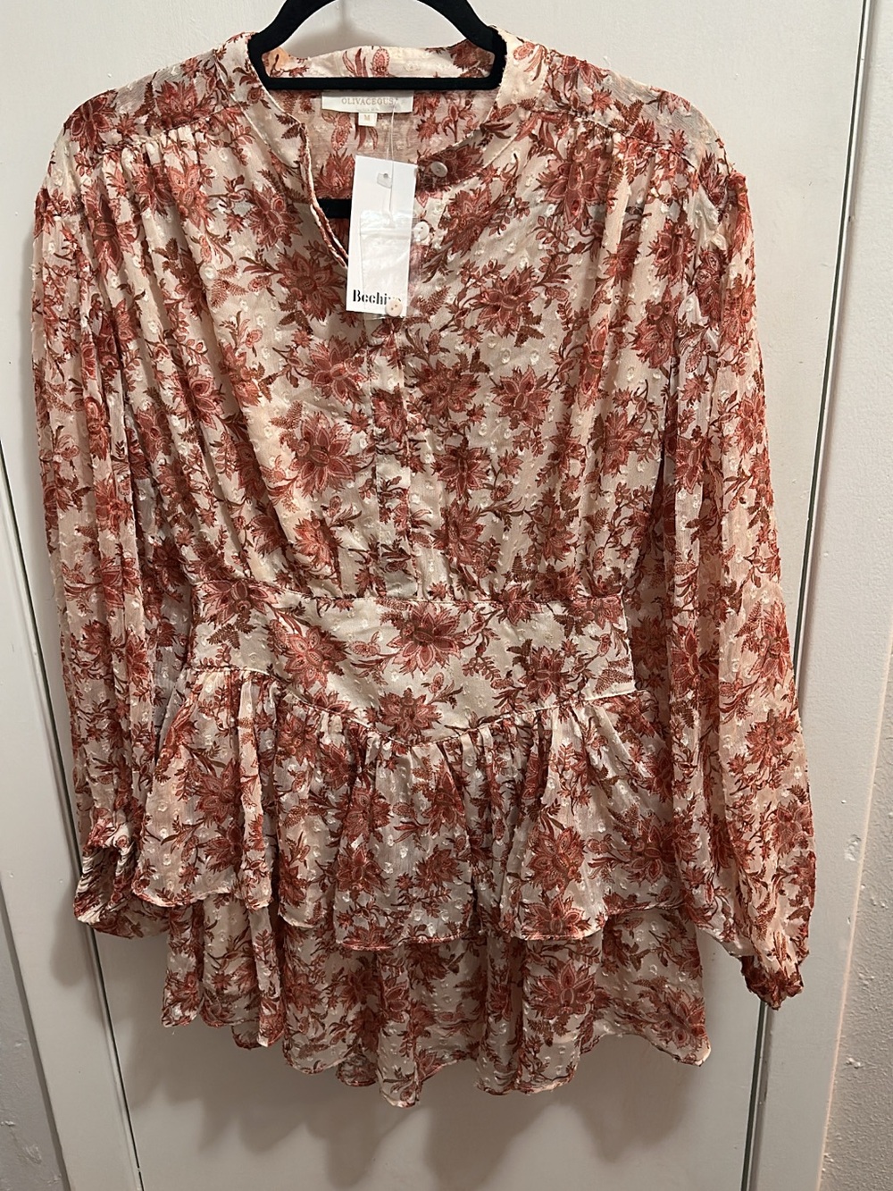 Olivaceuos ruffled dress